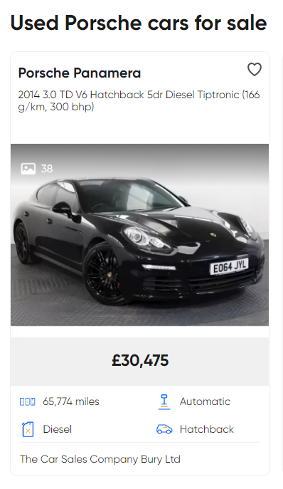New and Used Porsche cars for sale