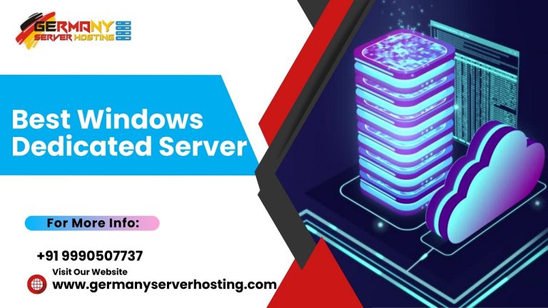 Illustration depicting the Best Windows Dedicated Server: A server icon embedded with the Windows logo, surrounded by symbols representing seamless integration, versatility, and reliability.
